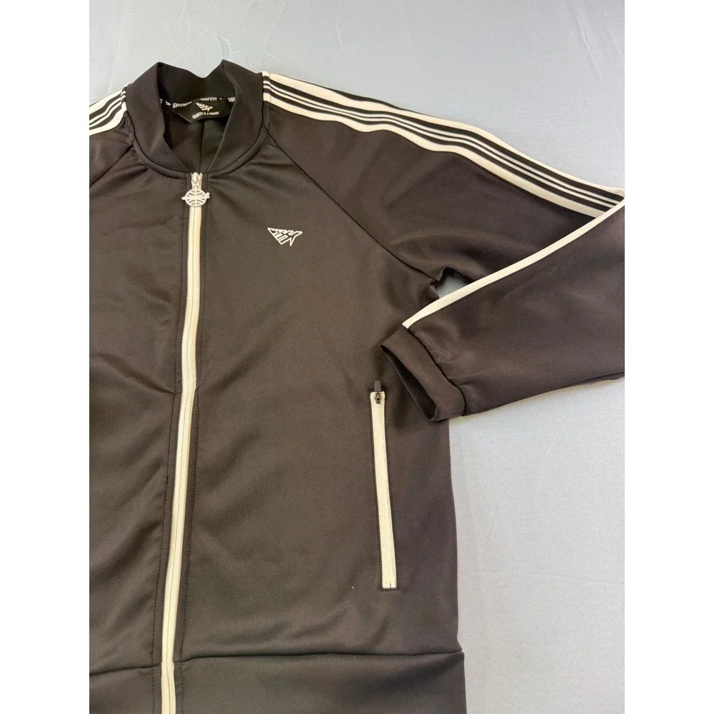 Paper Planes Mens Track Jacket Black White Stripe Full‎ Zip Size Medium M